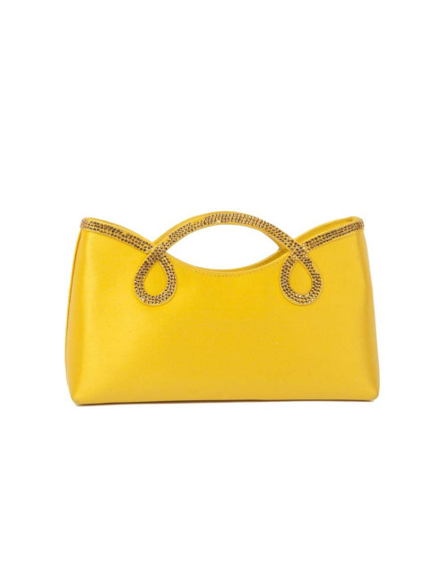 WALTER STEIGER Mini lemon yellow silk cocktail bag