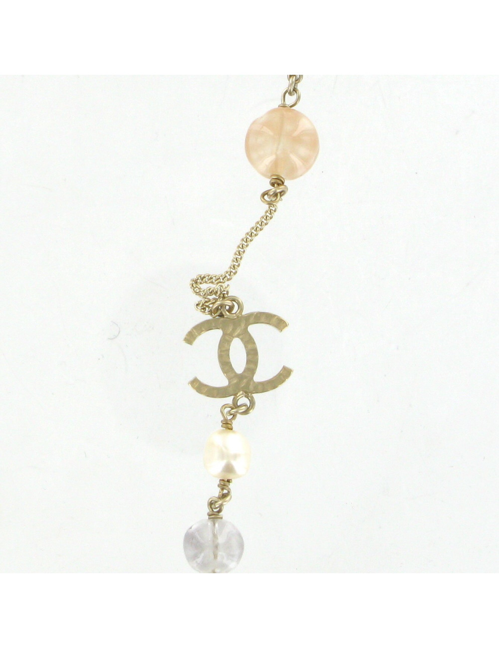 Sautoir CHANEL perles multicolores et bijou