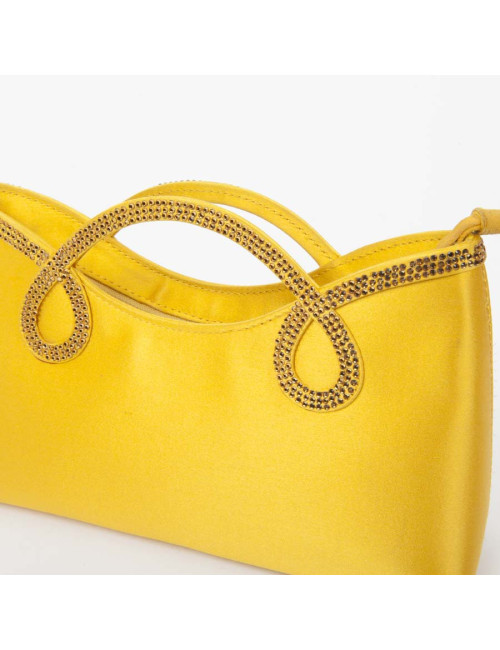 WALTER STEIGER Mini lemon yellow silk cocktail bag