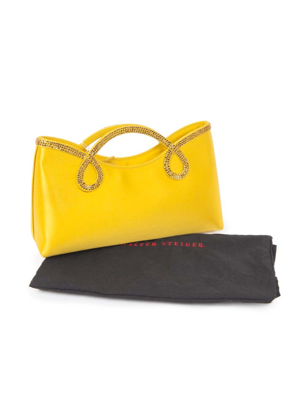 WALTER STEIGER Mini lemon yellow silk cocktail bag