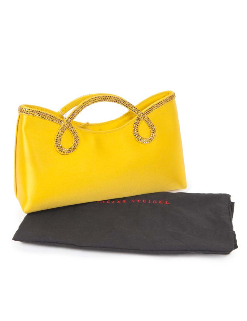 WALTER STEIGER Mini lemon yellow silk cocktail bag