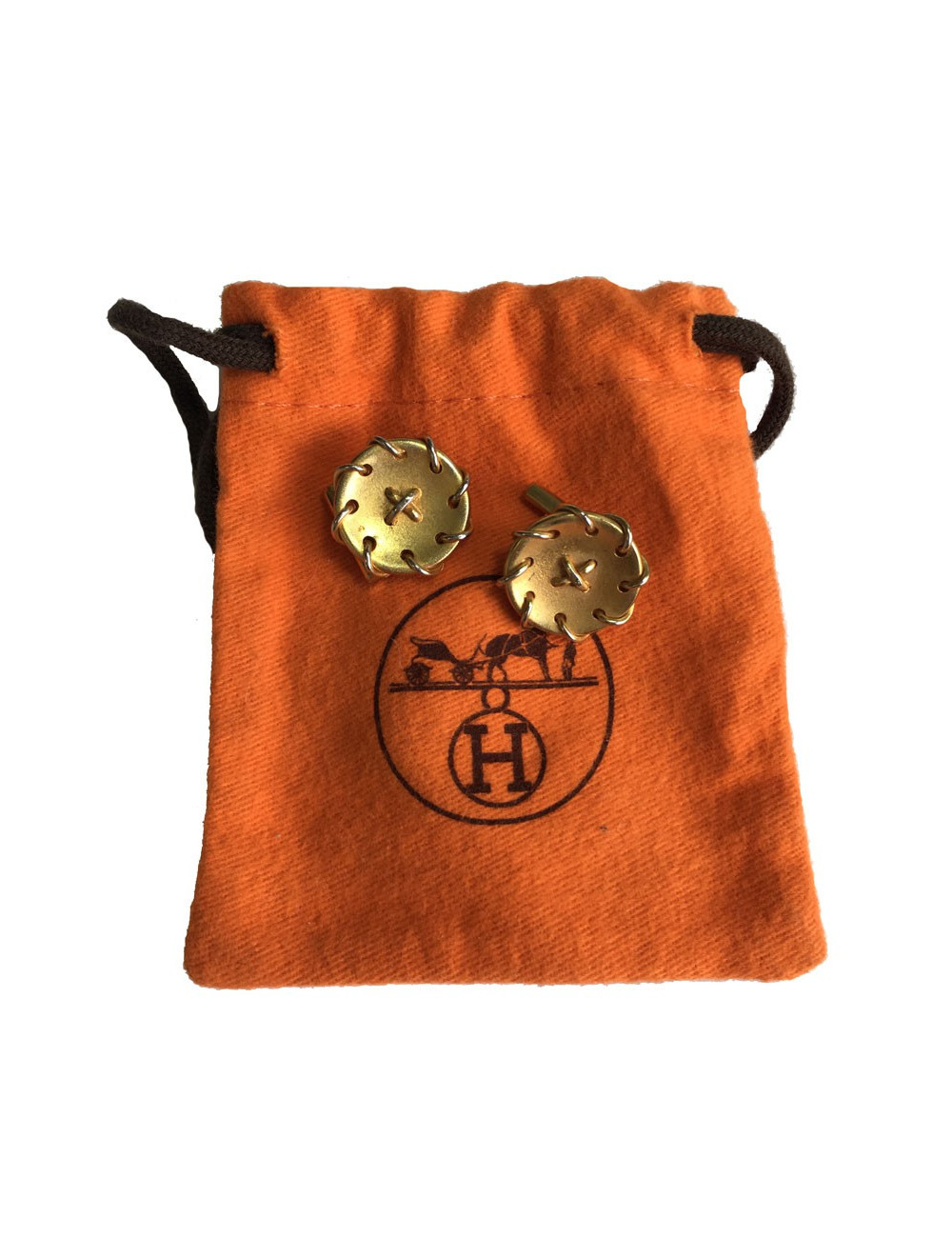 HERMES Vintage Gold Plated Cufflinks