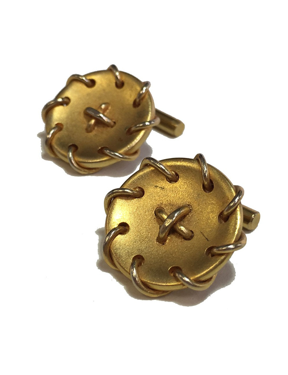 Boutons de manchette HERMES Vintage en plaqué or