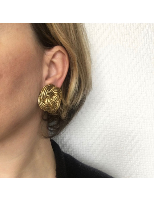 Earrings metal clips interlaced golden other brands