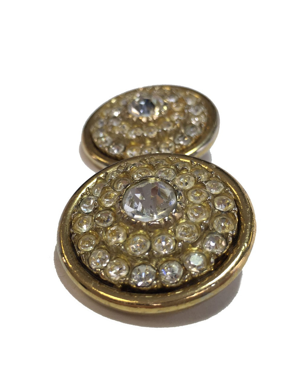 Boucles d'oreille clips dorées et strass autres marques