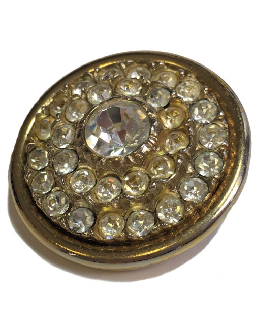 Boucles d'oreille clips dorées et strass autres marques