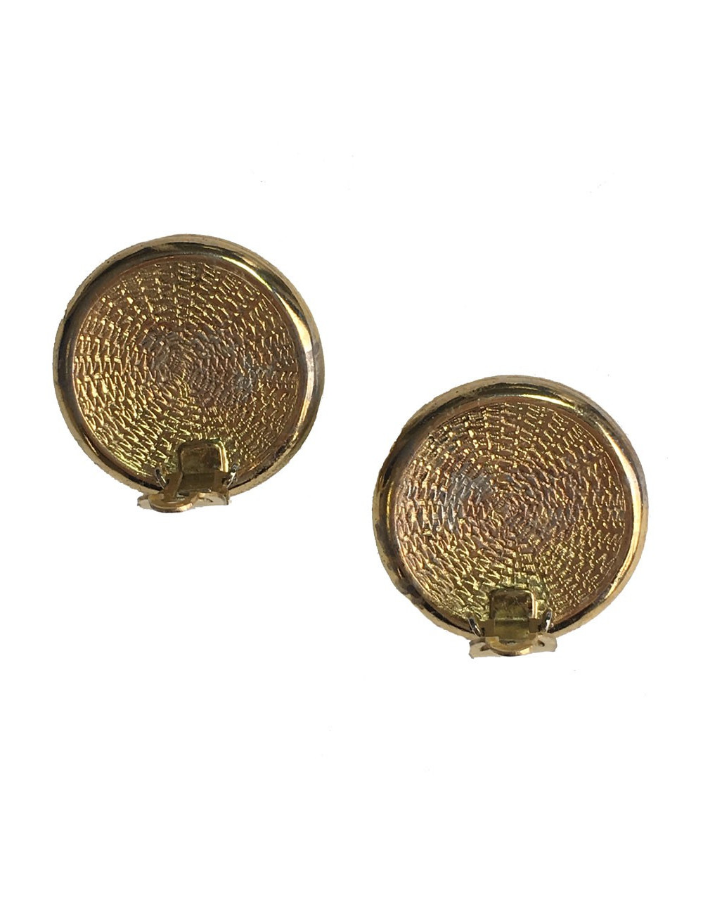 Boucles d'oreille clips dorées et strass autres marques