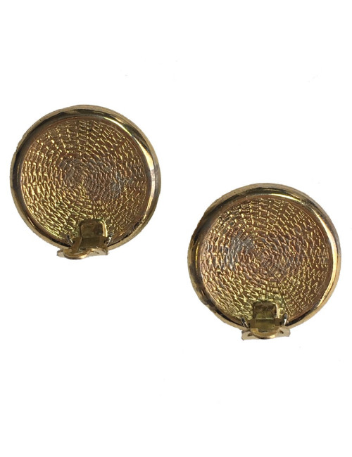 Boucles d'oreille clips dorées et strass autres marques