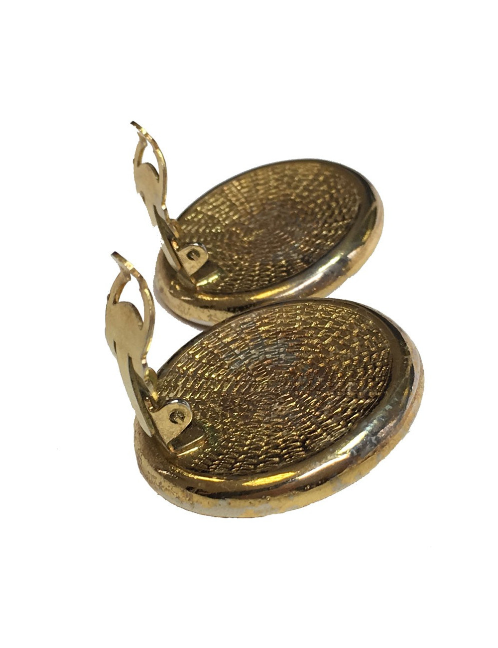 Boucles d'oreille clips dorées et strass autres marques