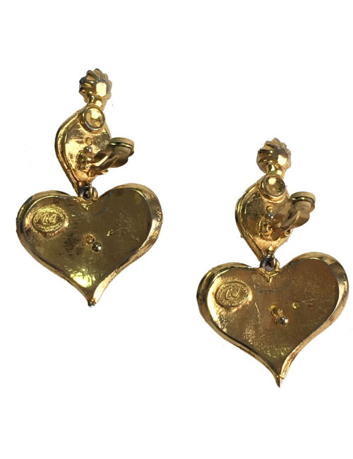 Boucles d'oreille clips CHRISTIAN LACROIX pendants Vintage