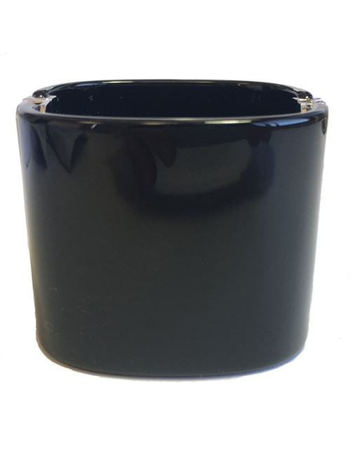 Manchette CHANEL noire et double C strass