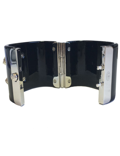 CHANEL cuff black and double C rhinestone