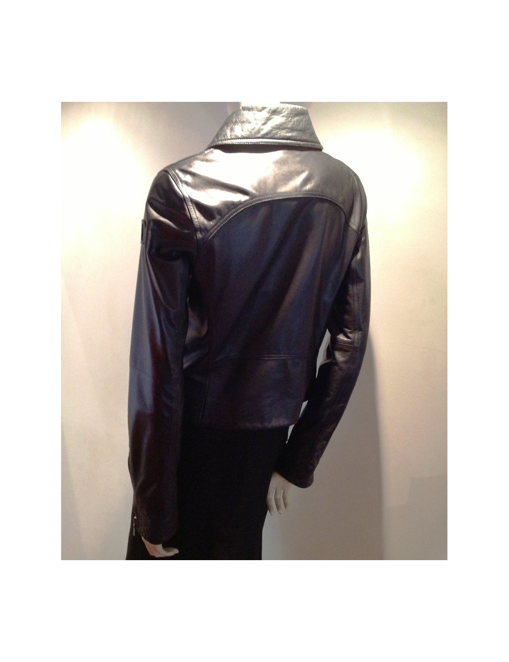 Perfecto CHANEL cuir et cuir matelassé noir