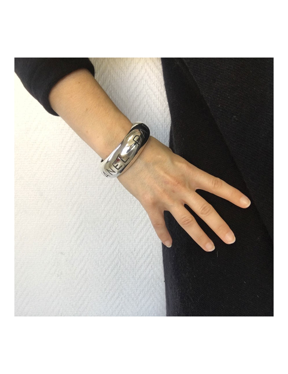 Bracelet CHANEL en métal argenté  vintage