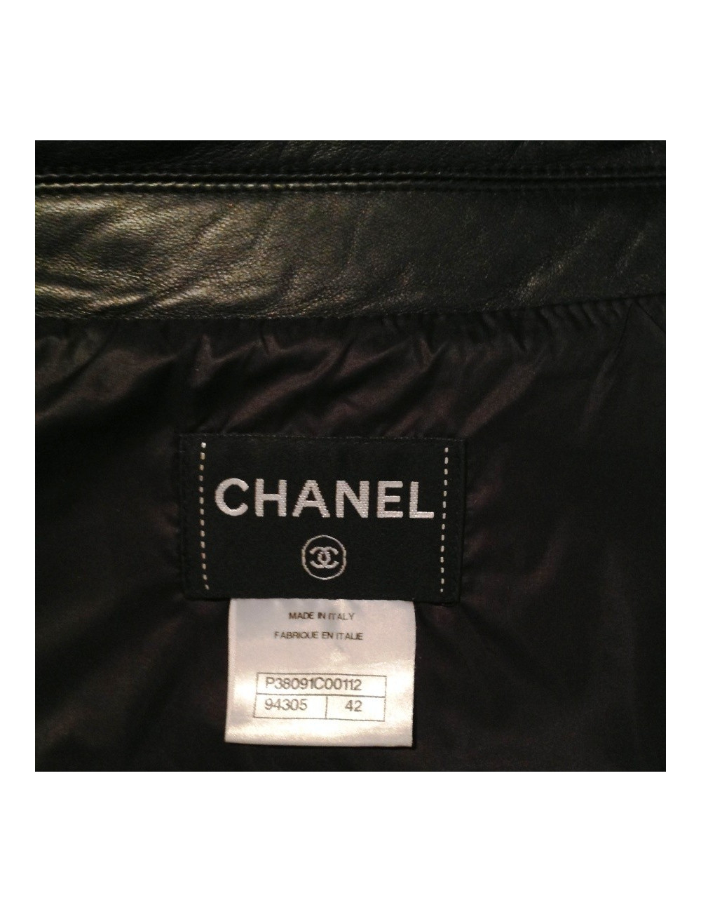 Perfecto CHANEL cuir et cuir matelassé noir