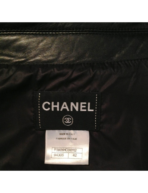 Perfecto CHANEL cuir et cuir matelassé noir