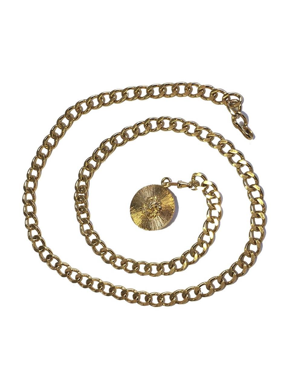 Ceinture  sautoir CHANEL vintage en métal doré