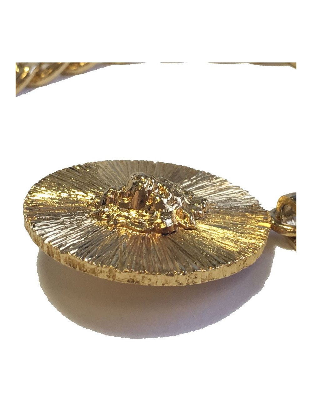 Ceinture sautoir CHANEL vintage en métal doré