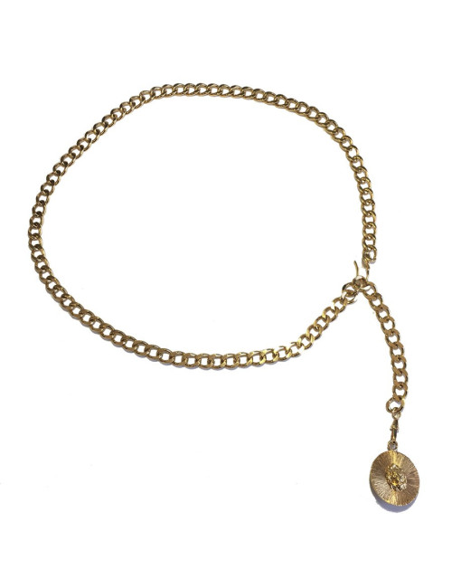 CHANEL vintage chain necklace belt in gilded metal