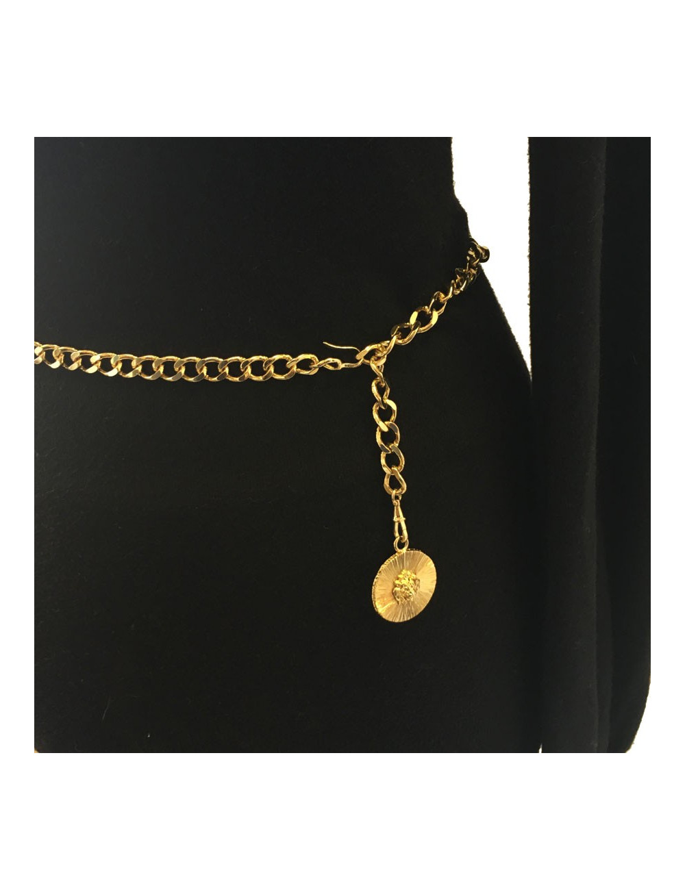 CHANEL vintage chain necklace belt in gilded metal