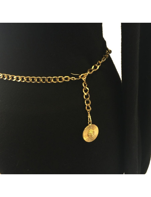 CHANEL vintage chain necklace belt in gilded metal