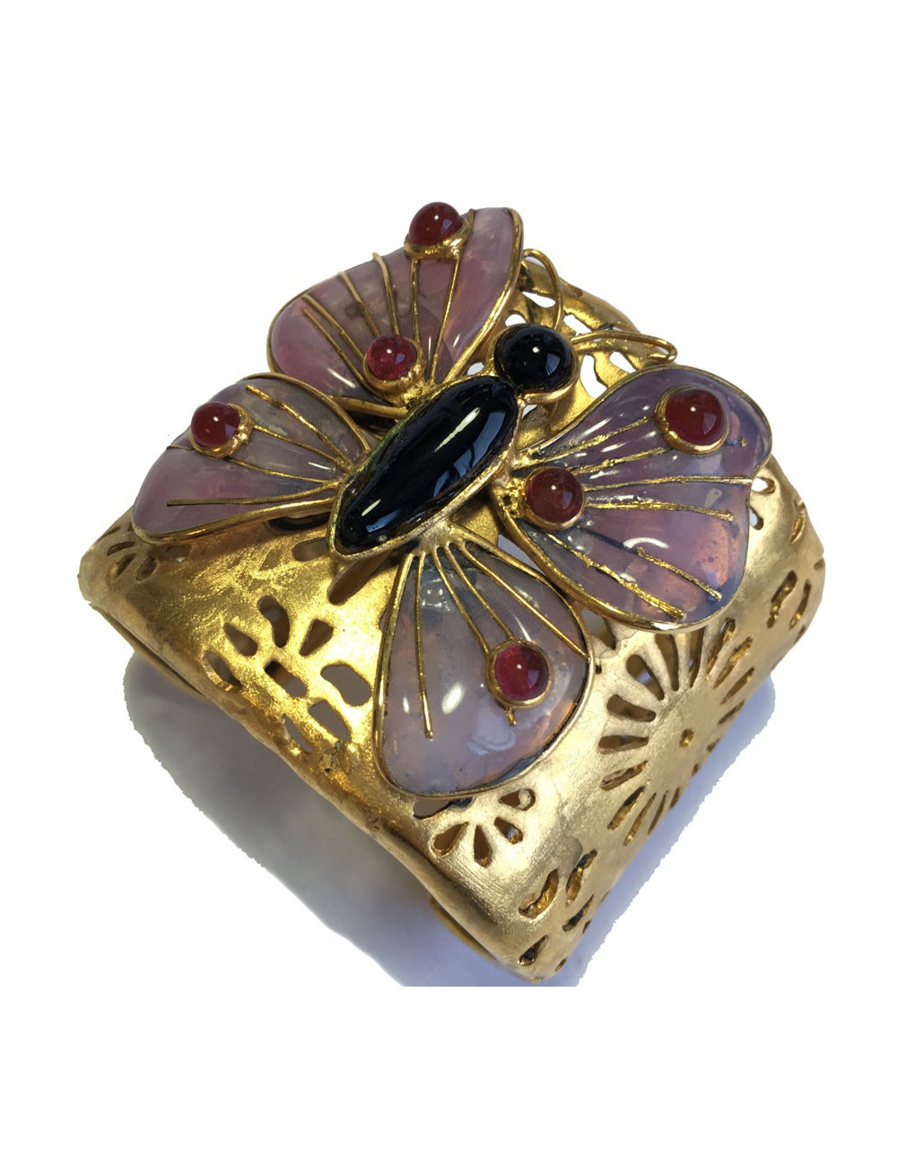 Manchette MARGUERITE de VALOIS papillon rose