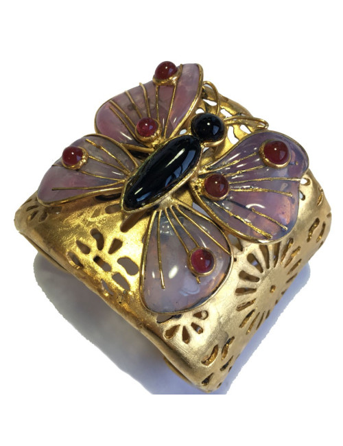 Manchette MARGUERITE de VALOIS papillon rose