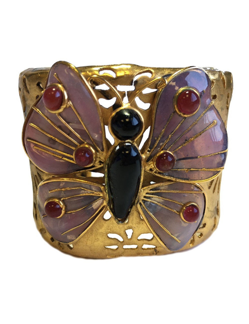 Manchette MARGUERITE de VALOIS papillon rose