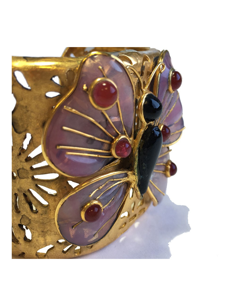 Manchette MARGUERITE de VALOIS papillon rose