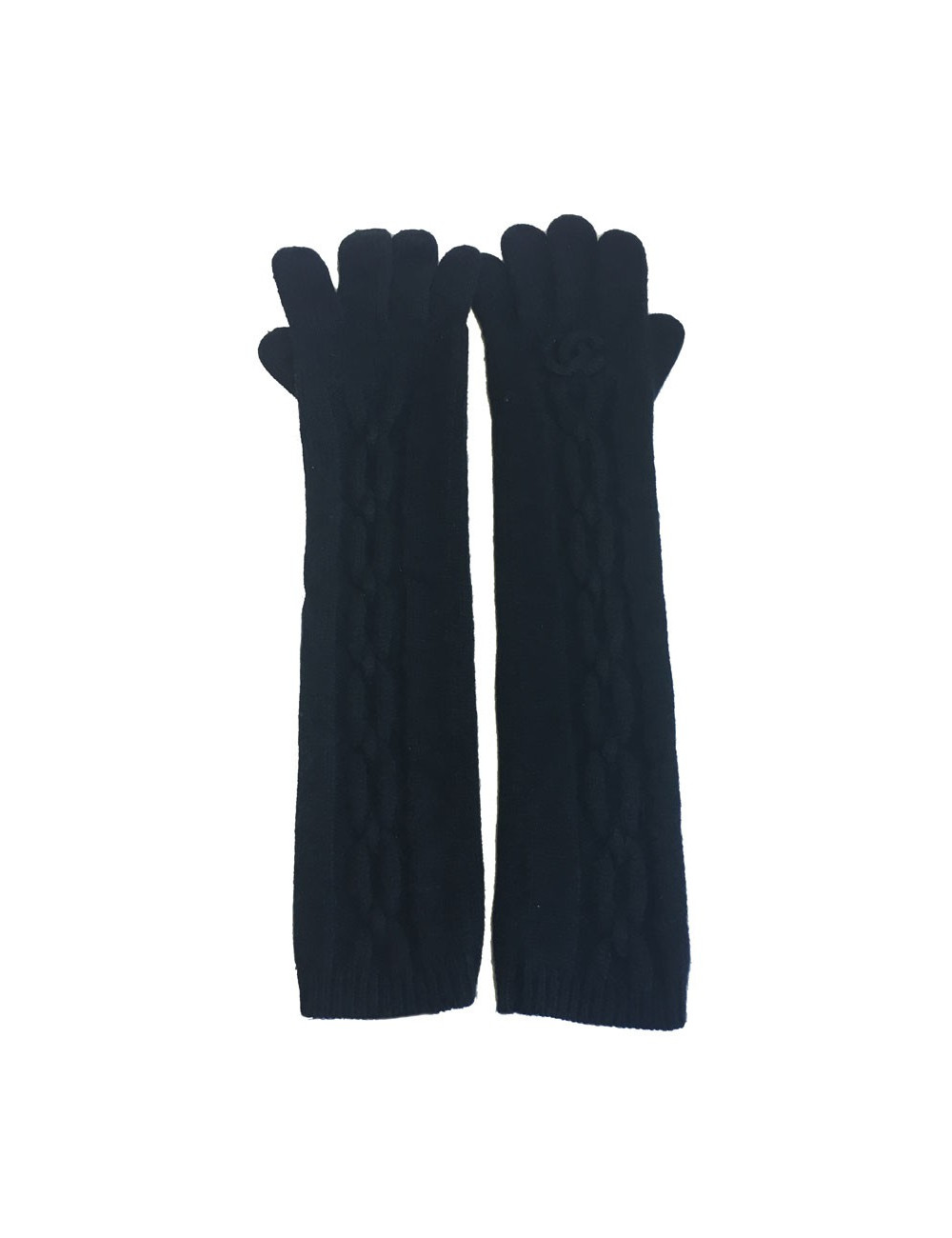 Gants longs CHANEL T      cachemire noir