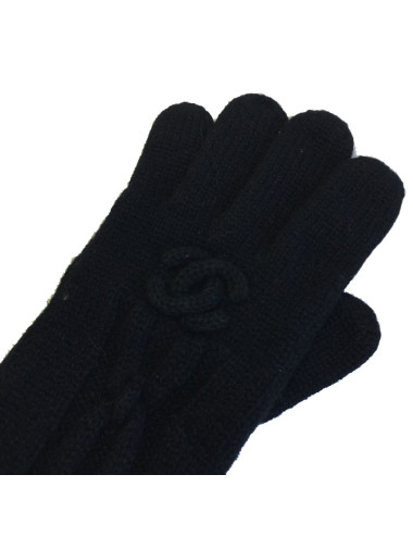 Gants longs CHANEL T 7,5 en cachemire noir 2