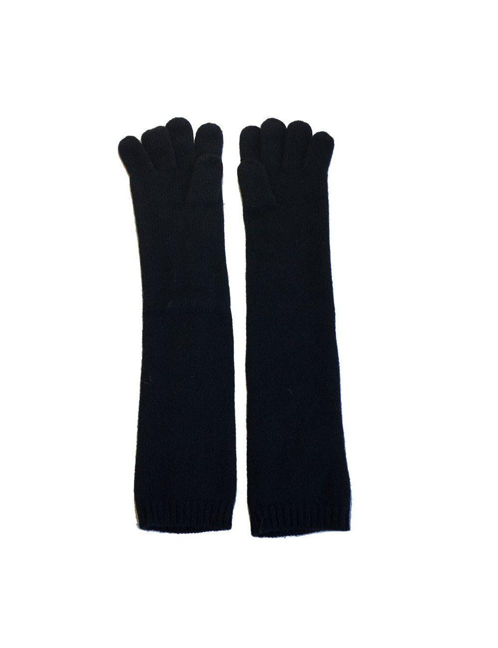 Gants longs CHANEL T 7,5 en cachemire noir