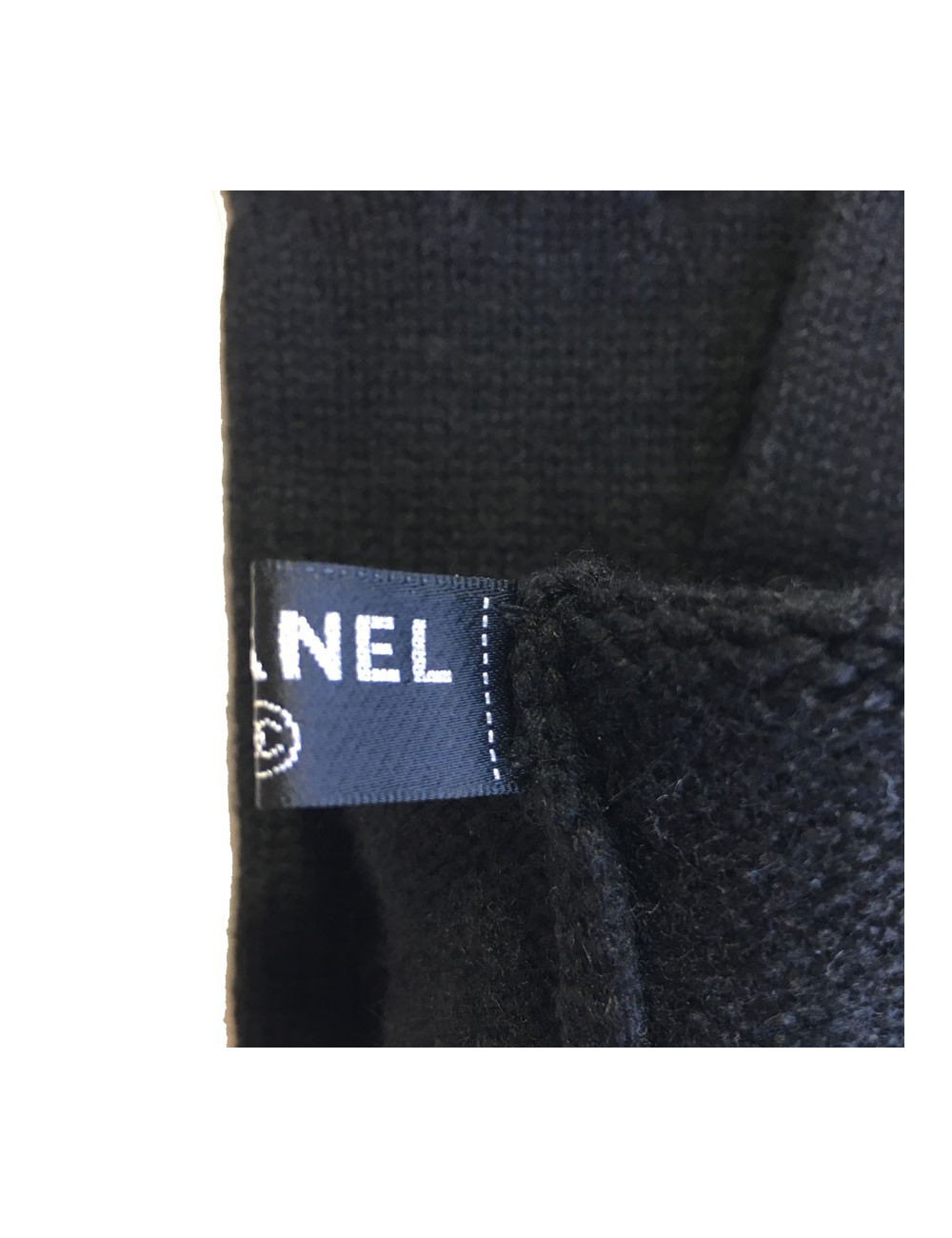  CHANEL long gloves in black cashmere size 7.5 EU 
