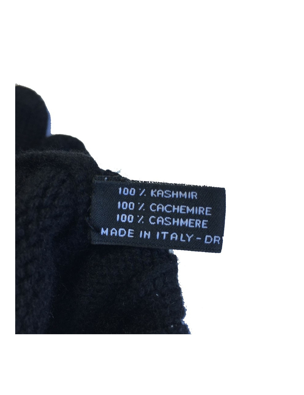  CHANEL long gloves in black cashmere size 7.5 EU 