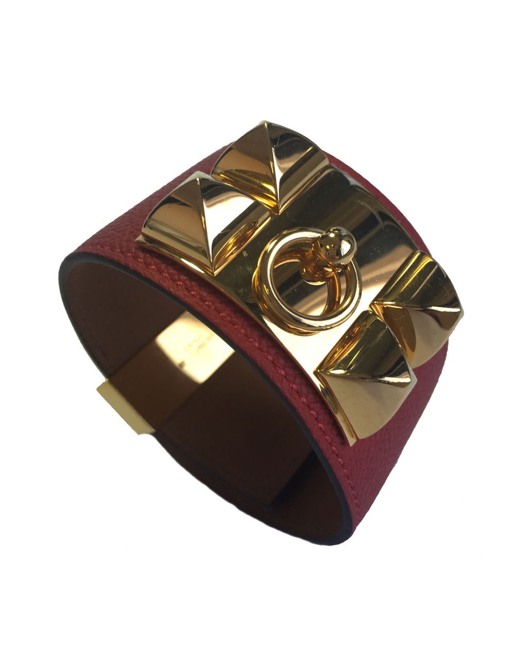 Manchette CDC Médor HERMES en cuir epsom