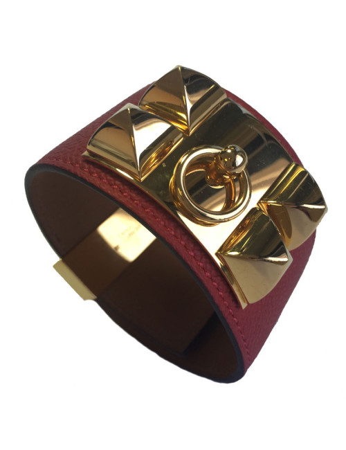 Manchette CDC Médor HERMES en cuir epsom