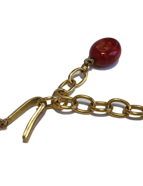 MARGUERITE de VALOIS ruby molten glass and rhinestones choker necklace