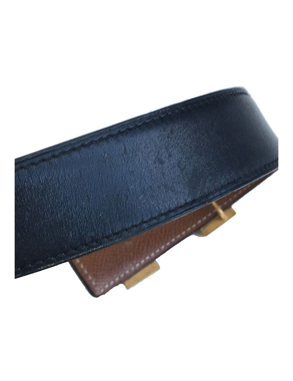 Ceinture H HERMES T70 cuir box et cuir courchevel bicolore