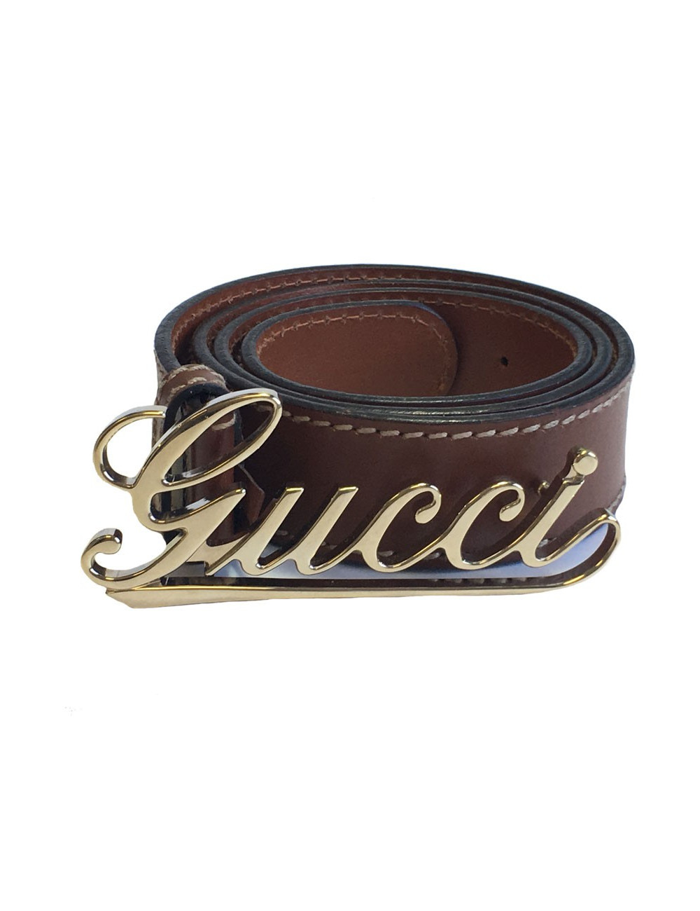 Ceinture GUCCI en cuir marron 
