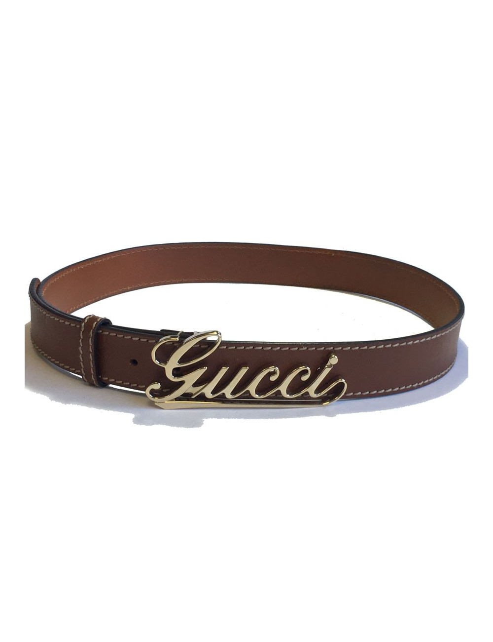 Ceinture GUCCI en cuir marron 
