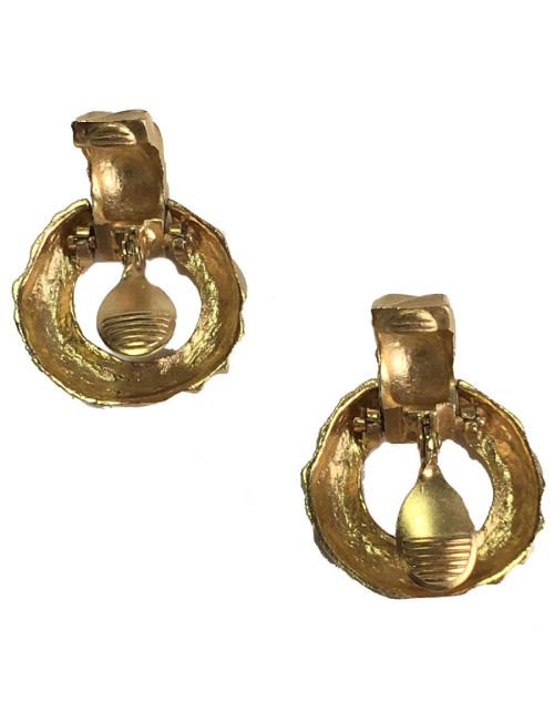 GIVENCHY clip-on earrings in matte gilded metal