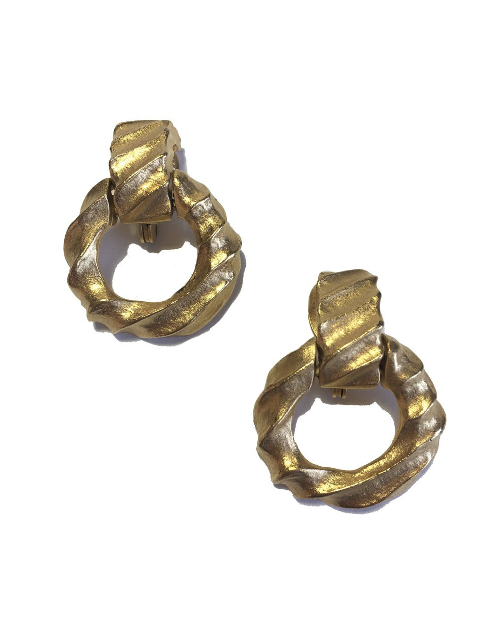 GIVENCHY clip-on earrings in matte gilded metal