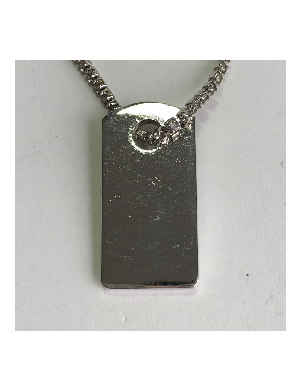 Collier DIOR en métal argenté et strass