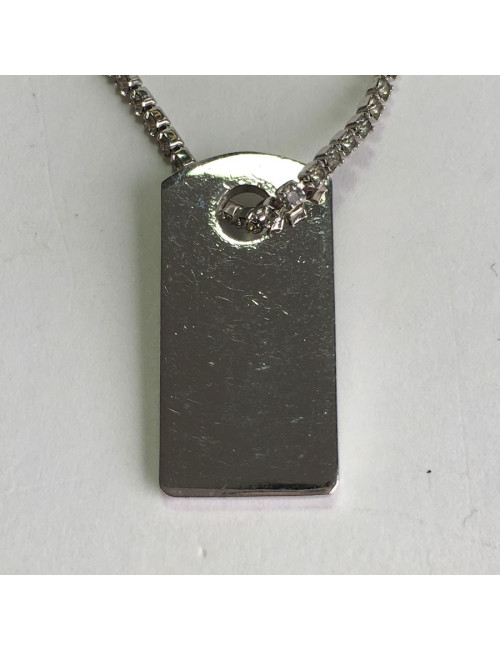 Collier DIOR en métal argenté et strass