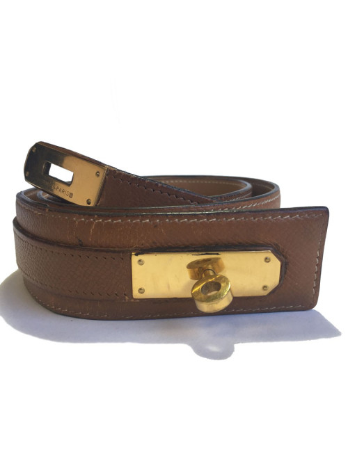 Ceinture Kelly HERMES cuir courchevel gold