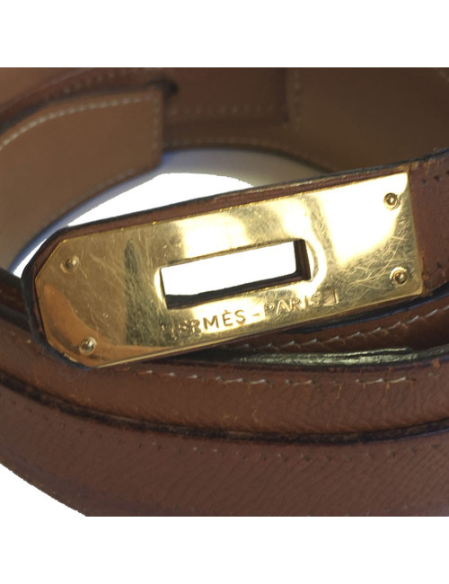 Belt Kelly HERMES T72 courchevel gold leather