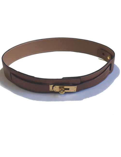 Belt Kelly HERMES T72 courchevel gold leather