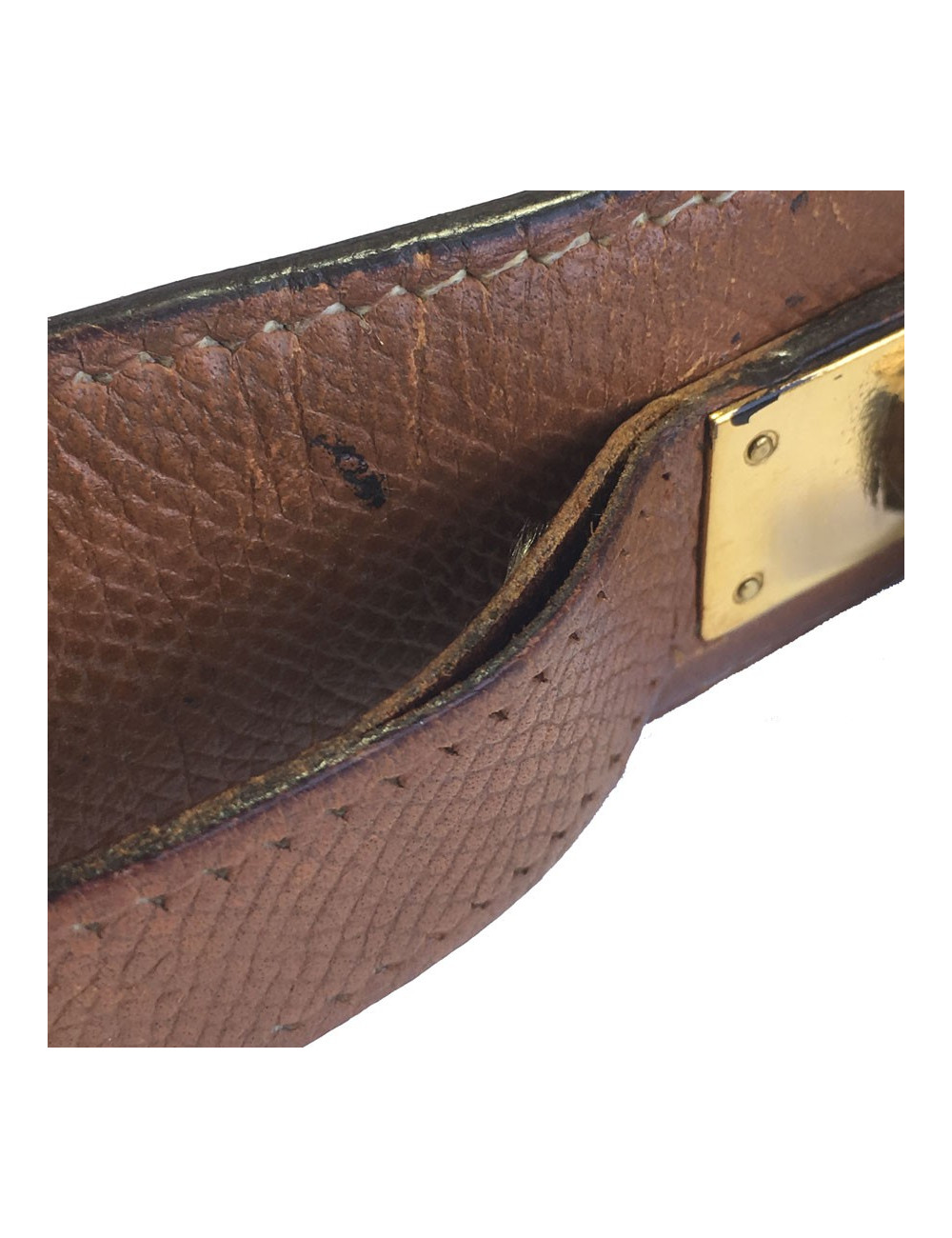 Belt Kelly HERMES T72 courchevel gold leather