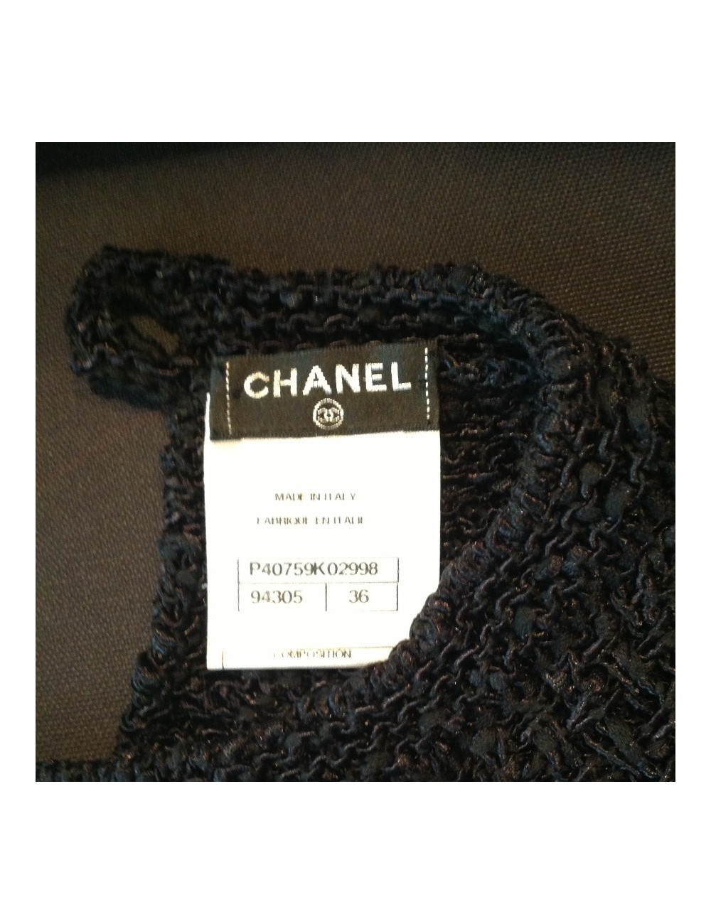 Robe CHANEL noire en crochet