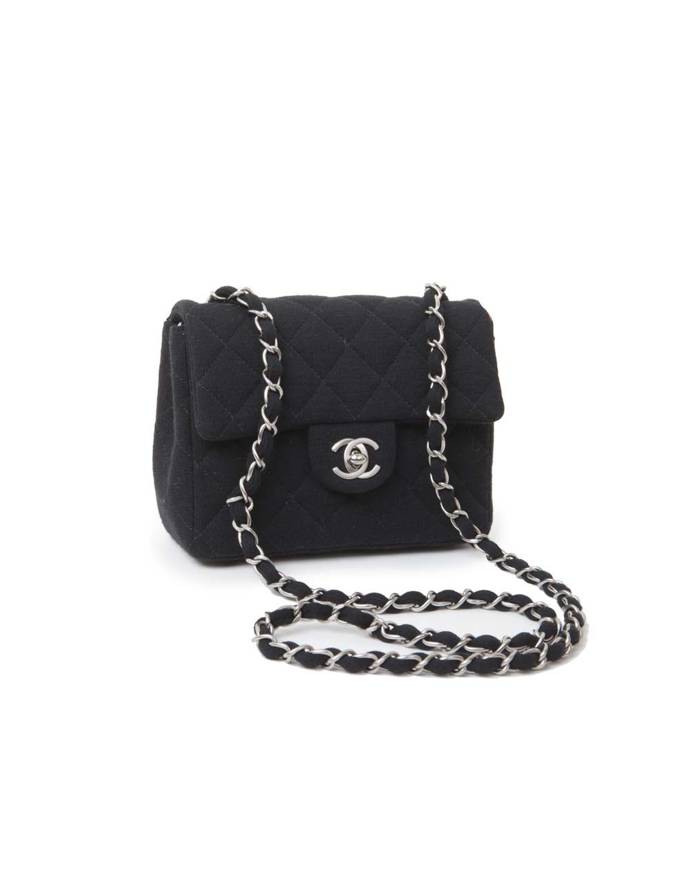 Mini sac CHANEL jersey noir